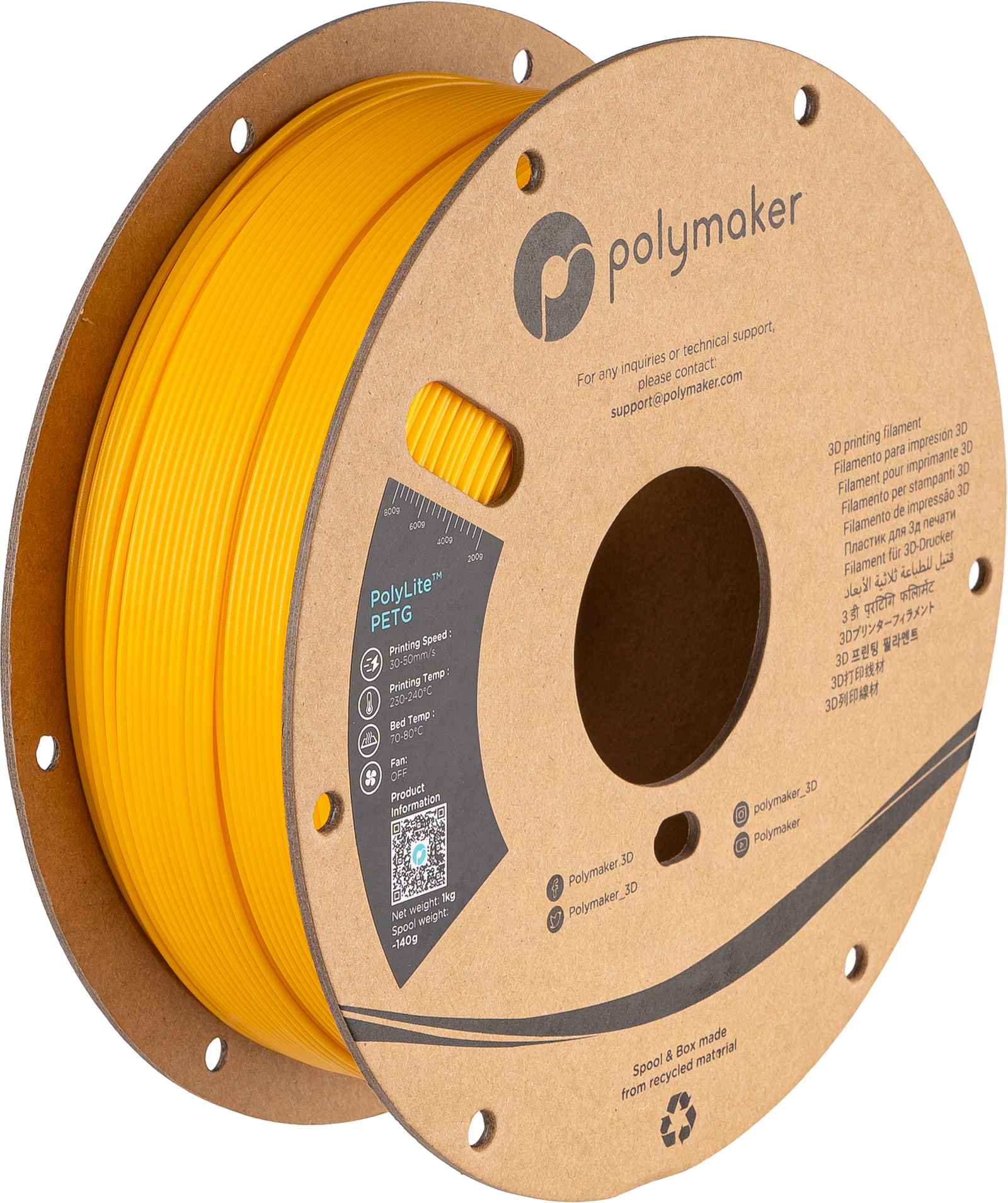 Polymaker Filament PolyLite Silk PLA Dual Color 1.75 mm 1kg Doré Techinn