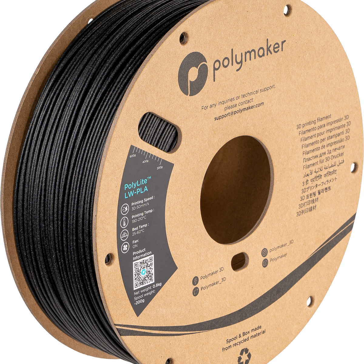 PolyLite LW-PLA Bulk | Pre-Foamed Lightweight PLA – Polymaker US