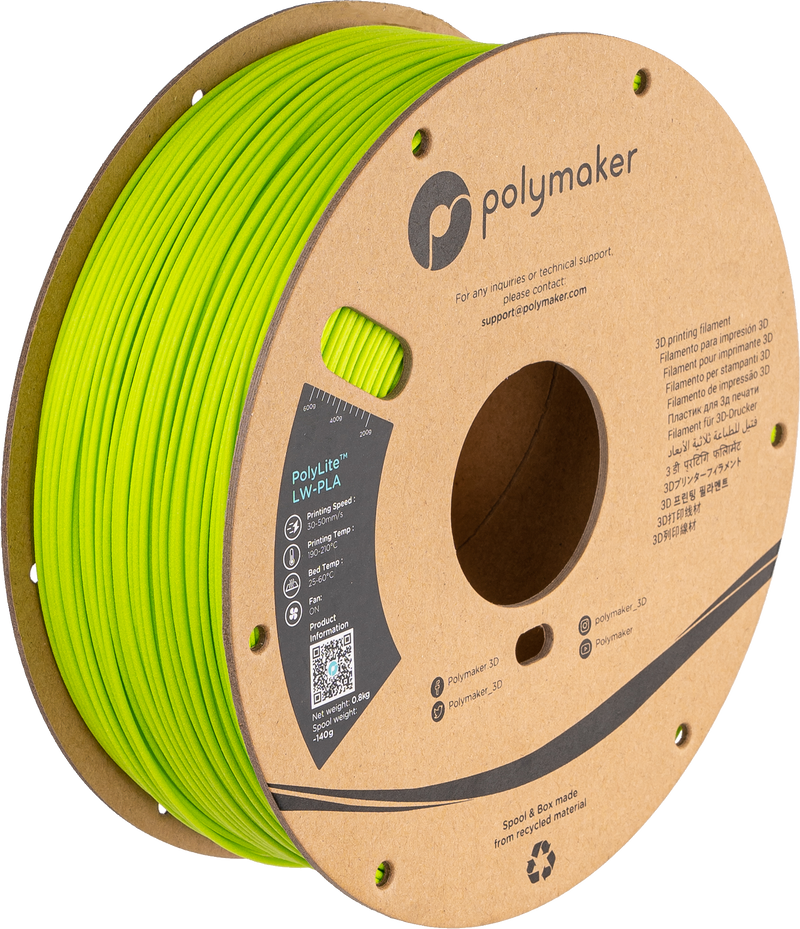 Polymaker PolyLite LW-PLA Bright Orange - België Polymaker PolyLite LW-PLA Bright Orange - België